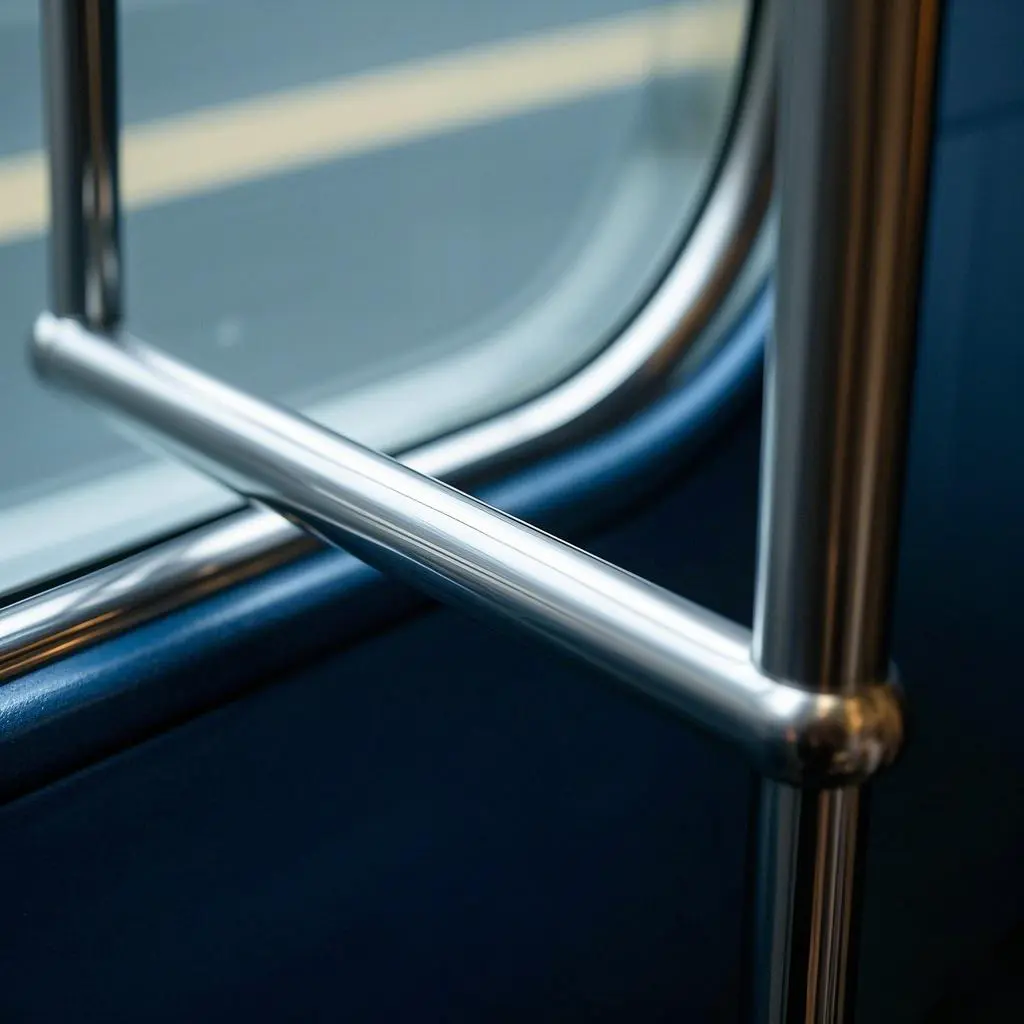 Tuyau en acier inoxydable pour les mains courantes à l'intérieur des véhicules de transport